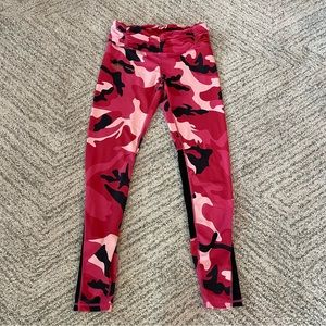 Women’s Yoga Running Leggings Size Large Pink Black Pump Chasers